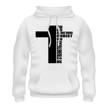 All Things Through Christ – White Hoodie